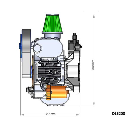 DLE200 DLE 200CC Gasoline Engine for Paramotor Standard Muffler Version 