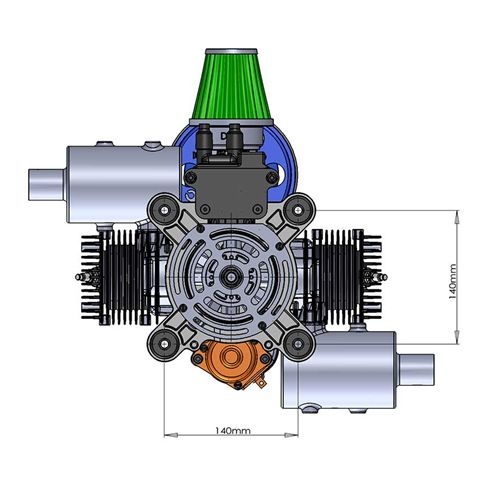 DLE200 DLE 200CC Gasoline Engine for Paramotor Standard Muffler Version 