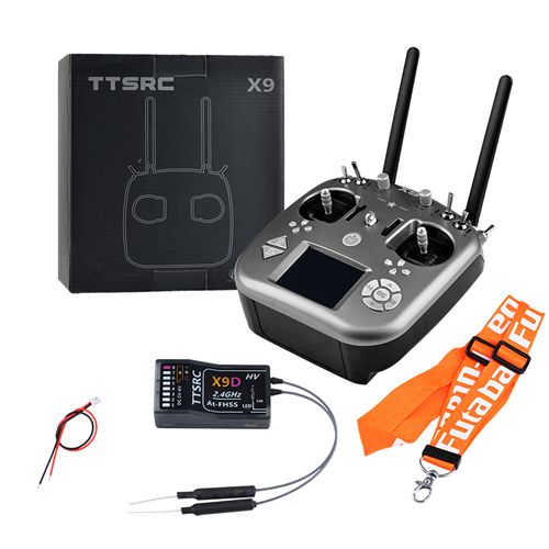 TTSRC X9 Remote Control 2.4G 9CH Transmitter & X9D Receiver for RC Airplane Racing Drone
