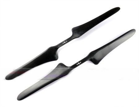 17x 5 Carbon Propeller Set (one CW, one CCW) - Curve Tip
