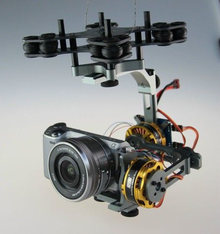 (image for) DYS Brushless Two-axis Gimbal Kit w/4108 Motor&for Sony NEX ILDC - Click Image to Close