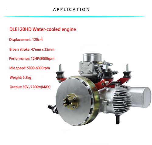 Drone Engine 7.2kw WaterCooled Hybrid Electricity Generator DLE