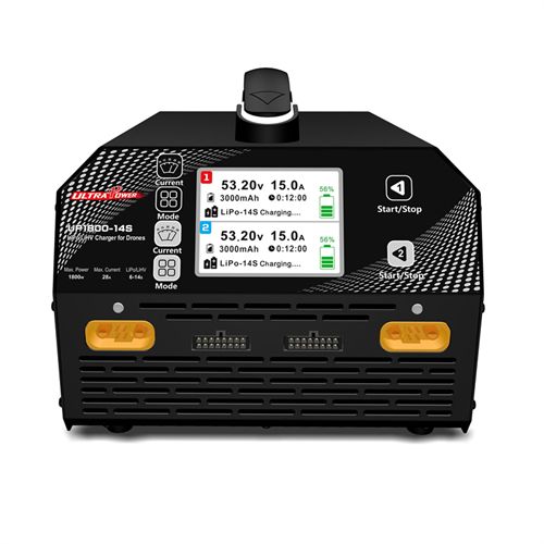 Ultra Power UP1800-14S 1800W AC 110V-220V 28A 6-14S LiPo/LiHv Battery Dual Channel Balance Charger
