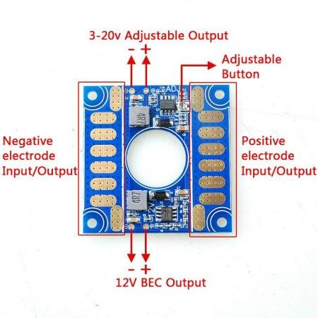 ESC Distribution 5V 12V Adjustable Voltage Dual BEC Output Board