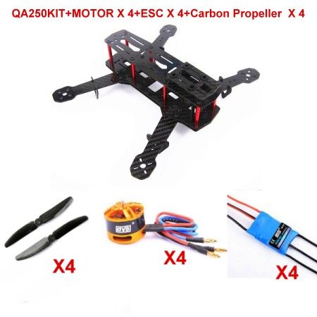 Carbon Fiber Mini 250 FPV Quadcopter Frame kit+Motor+ESC+propell