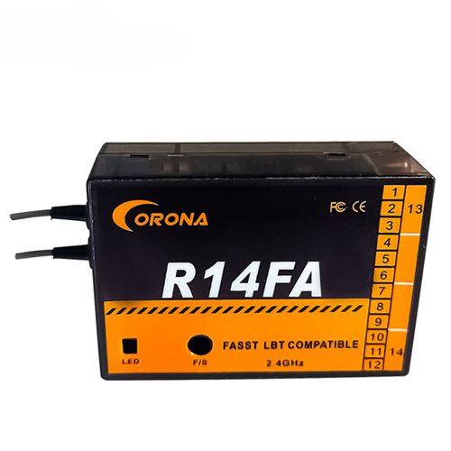 R14FA CORONA 2.4Ghz 14CH Fasst Compatible Reciver (Compatible with futaba Fasst 14SG 16SZ 18MZ HV )