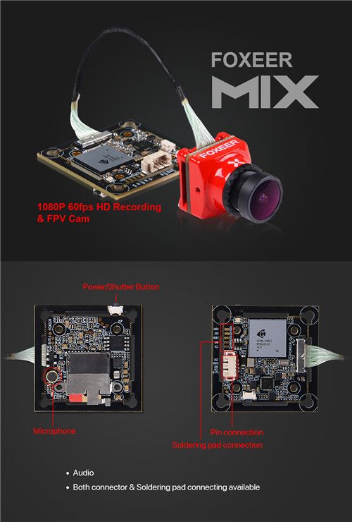 Foxeer Mix red 1080p 60fps Super WDR Mini HD FPV Camera