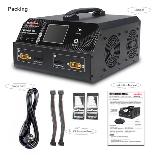 Ultra Power UP2800 6S-14S 2X1400W 28A LiPo/LiHV/Intelligent Battery Balance Charger For Agriculture Drone