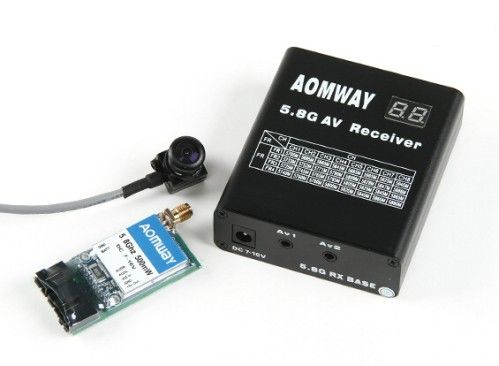Aomway 5.8G 500mW Video Tx, RX04 Rx and 600TV lines CMOS 5V cam