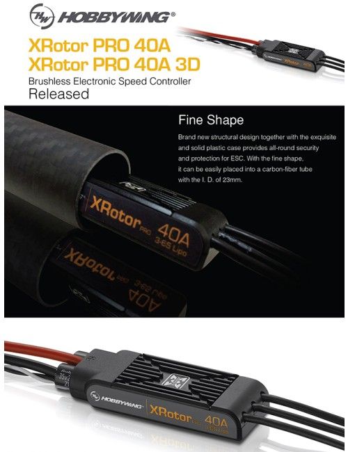 (image for) Hobbywing Xrotor-40A-3D Speed Controller for Multicopter 2pcs