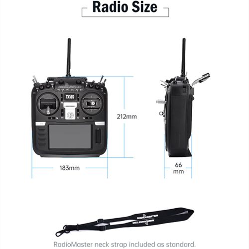RadioMaster TX16S MAX Edition 2.4G 16CH Hall Sensor Gimbals Multi-protocol RF System OpenTX Mode2 Transmitter with CNC and Leather for RC Drone - Carbon Fiber