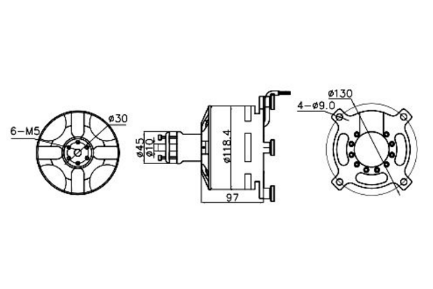 (image for) 20KW 12090 Brushless out runner Motor 50-130kv large air craft - Click Image to Close