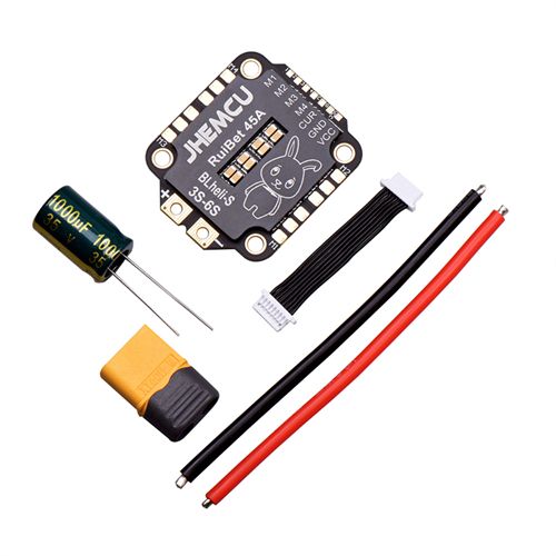 JHEMCU RuiBet 45A 3-6S Lipo BLHELI_S 4in1 Brushless ESC Support Dshot600 30.5mm for RC FPV Freestyle Drones Parts DIY