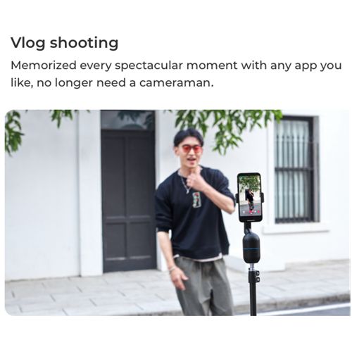 OBSBOT Me AI Auto-Tracking AI Camera Phone Mount Foldable Gimbal for iPhone Android Phone Selfie Vlog