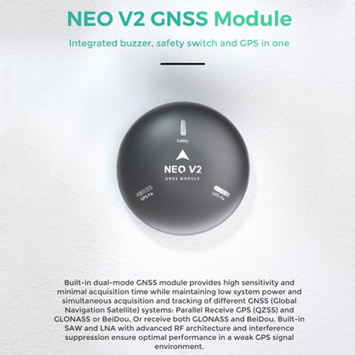 CUAV NEO V2 GPS GNSS Module w/ U-BLOX M8N GPS E-Compass Buzzer LED for Pixhack V5+ PX4 flight control