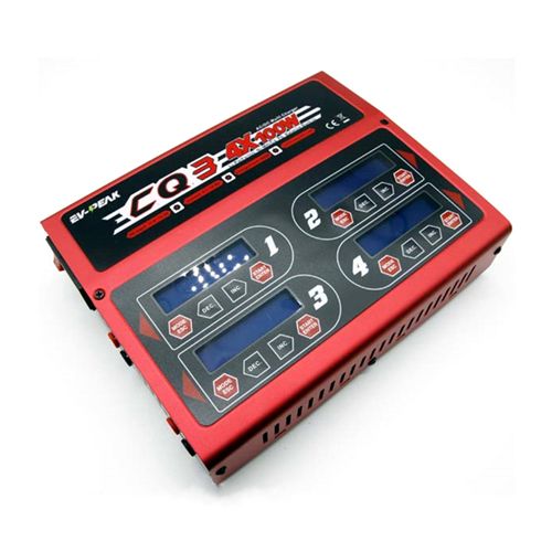EV-PEAK CQ3 100Wx4 10A 1-6S Balance Charger with JST_XH Adapter Board for LiPo LiFe NiMH NiCd Battery