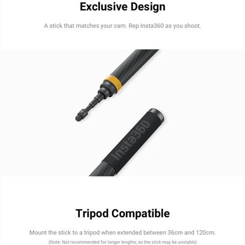 Insta360 New 3m Ultra-long Extended Edition Carbon Fiber Selfie Stick For Insta 360 ONE X2 /ONE R/ONE X