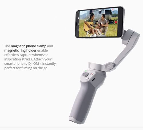 DJI OM4 OSMO Mobile 4 Selfie Stick Tripod 3-Axis Foldable Handheld Gimbal Stabilizer Sefie Stick with Magnetic Design