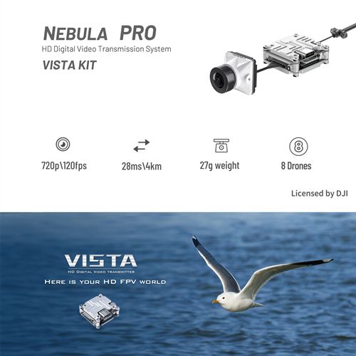 Caddx Nebula Pro Vista Kit Cameras 720p/120fps HD Digital 5.8GHz FPV Transmitter & 2.1mm FOV 150 Degree FPV Camera