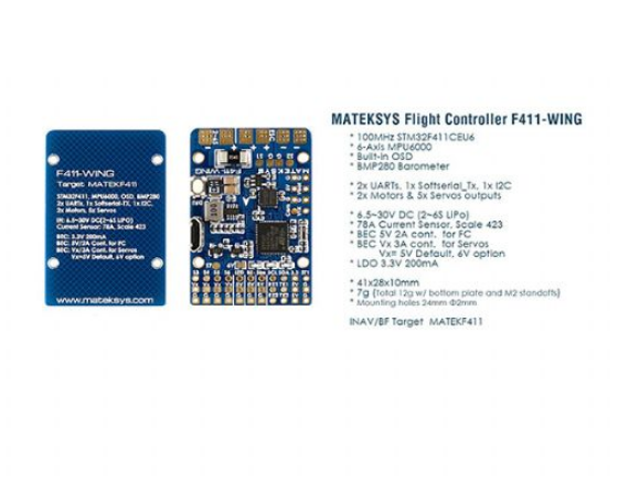 F411-WING STM32F411 Flight Controller INAVOSD FixedWing Airplane