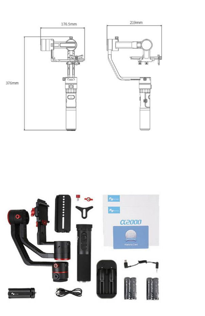 (image for) Feiyu A2000 3-Axis Gimbal Handheld Stabilizer for Mirrorless DSL