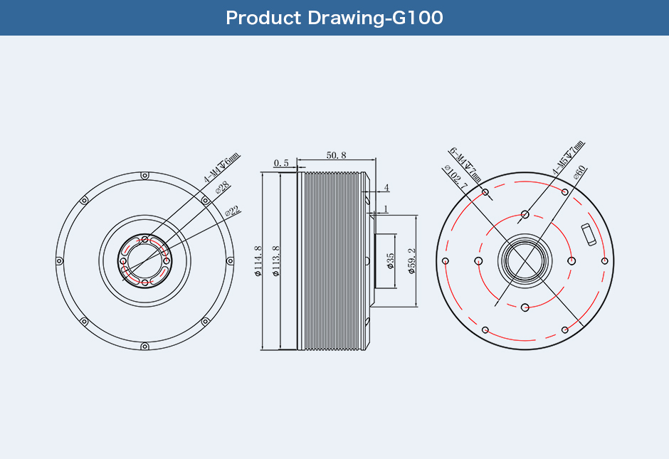 G100 Series Inrunning Gimbal Motor BGC with controller board inside