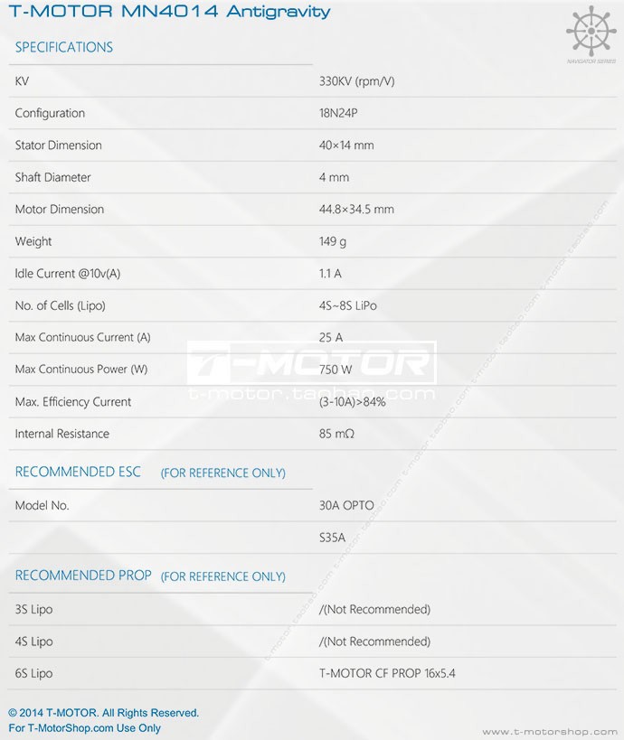 T-motor MN4014 330KV