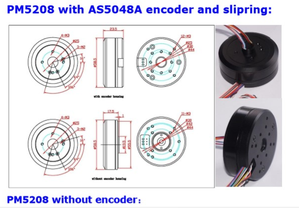 BGC Encoder Motor PM5208 AS5048A encoder