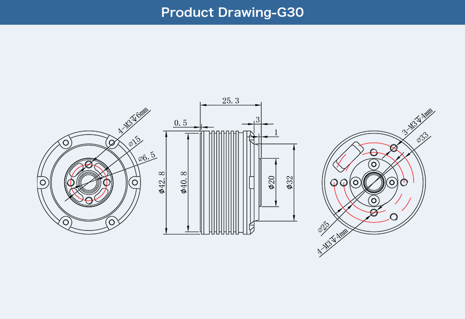 G30 Series Inrunning Gimbal Motor BGC with controller board inside