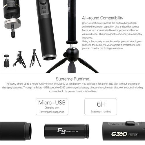 (image for) Handheld Gimbal Stabilizer Feiyu G360 for SONY FDR-X3000 Panora - Click Image to Close