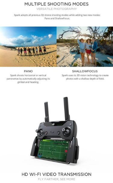 (image for) DJI Spark Drone 2KM FPV with 12MP 2-Axis Mechanical Gimbal