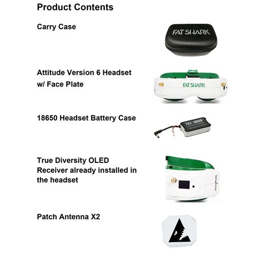 FatShark Attitude V6 FPV Goggles 1280x960 OLED Display 39 Degree Field Video Headset