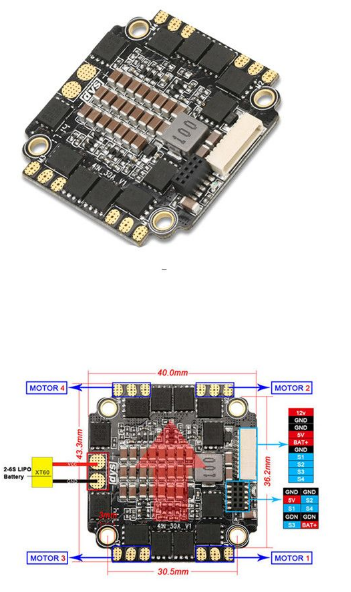 (image for) DYS F30A 30amp 4 in 1 BLHeli_S ESC 2-6S BB2 BEC 5V/12V 3A