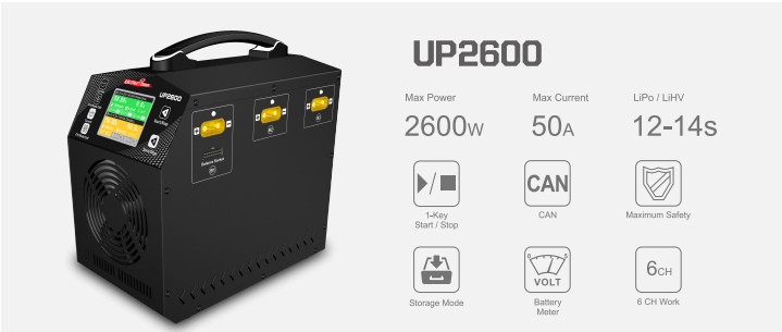 UP2600 UAV Drone Charger CAN 2600W 12S-14S Ultra power